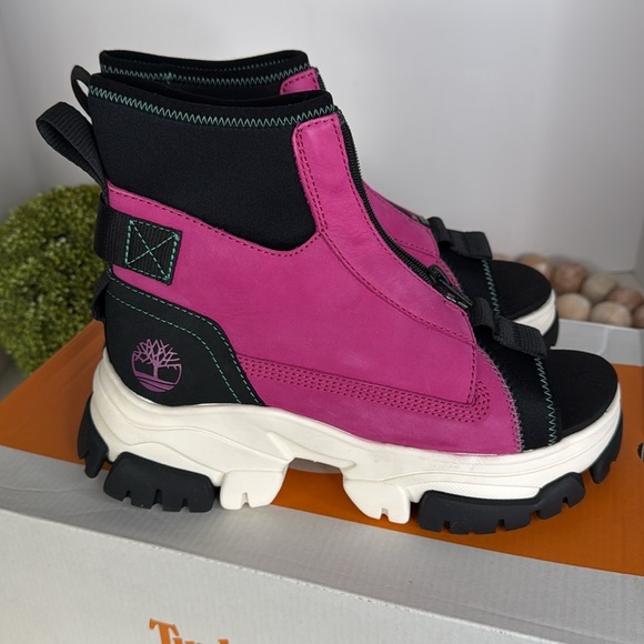 Timberland Adley Way Peep Toe Boot Sandals 'Very Berry' Sz 7 - Picture 13 of 13
